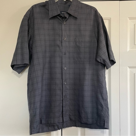 IZOD Men's Button Down Shirt Silk/Cotton Size Large - Picture 1 of 8